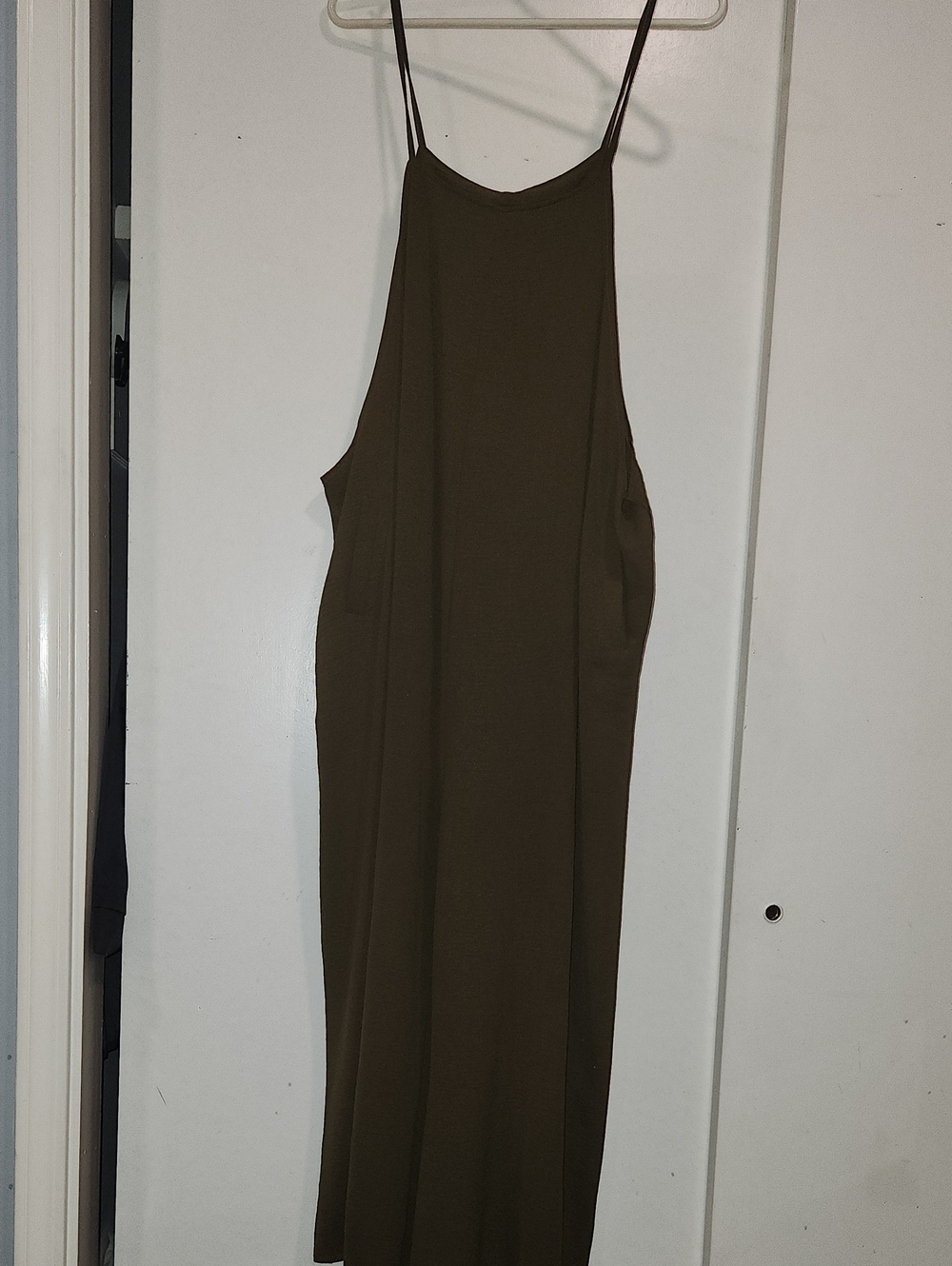 Olive Pants Jumpsuit W/pockets